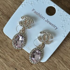 Fashion dangle earrings gold crystal